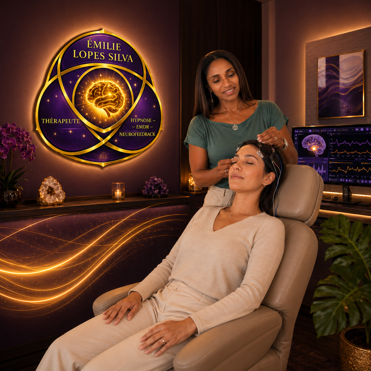 Séance de Neurofeedback dynamique avec capteurs NeuroOptimal